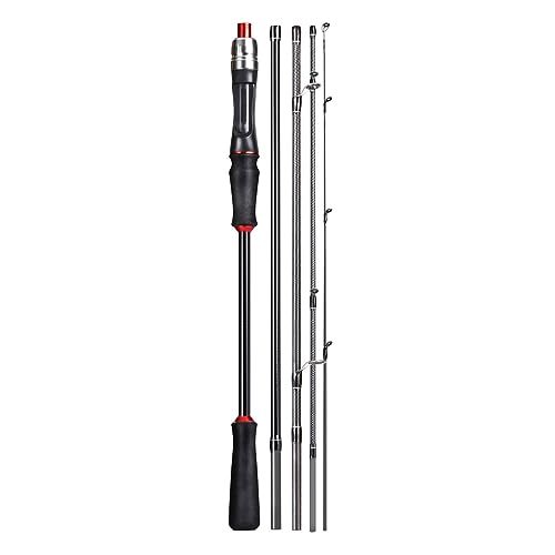 Canne à pêche casting M en carbone pliable pour voyage