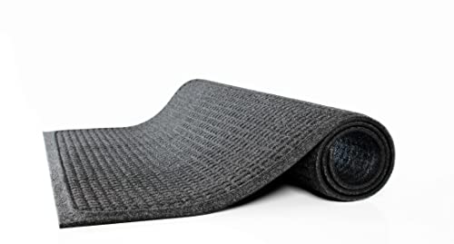 Guardian Floor Protection EG030504 EcoGuard Indoor Wiper Floor Mat, Recycled Plastic and Rubber, 3' Length, 5' Width, Charcoal