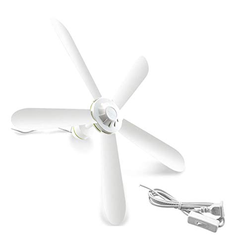 UUMFP Ventilatore da Soffitto, ventola da 35 "in plastica a risparmio energetico senza fan, ventilatore a soffitto a elica con 5 pale e un pratico telecomando (180 cm senza telecomando)