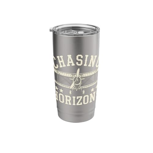Chasing Horizons Airplane Fly Aviation Plane Enthusiast Stainless Steel Insulated Tumbler -  Merch on Demand, RCHJCC2PA4BUSbrushed_steel