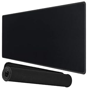 Storite Extra Large 1200x600x5mm Speed Type Extended Gaming Mouse Pad with Stitched Embroidery Edges,Non-Slip Rubber Base Mousepad Desk Mat Keyboard Pad for Laptop/Computer Office PC & Home – Black