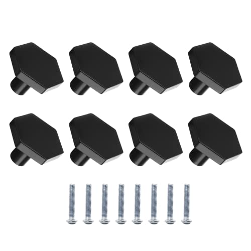 Lot de 8 boutons hexagonaux en laiton massif noir de 27 mm pour tiroir de commode