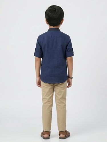Image of Kids Stylish Solid Style Cotton Mandrain Collar Regular Fit Kurta|| Formal Boys Shirt || Casual Wear Buttoned Kurta for Boys