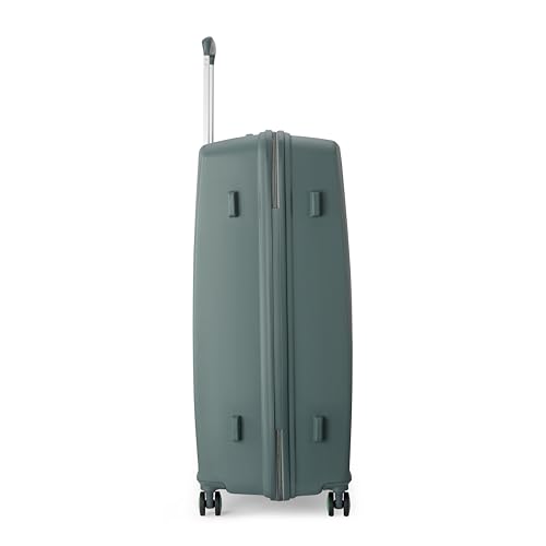 Image of American Tourister Qubiz | Check-in Trolley Bag (80 cm) | 360 8 Wheel Travel Luggage | Hard Case Polypropylene Suitcase | Recessed Combination Lock | Green