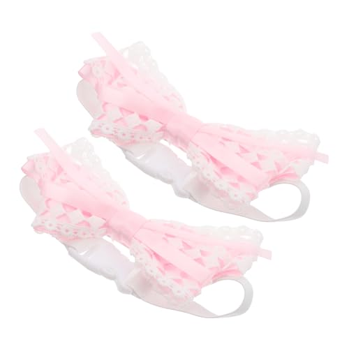 VICASKY 2 alzapaños de cortina con diseño de mariposas con borde de encaje, lazos decorativos para dormitorio, salón y habitación infantil, decoración de ventanas rosas