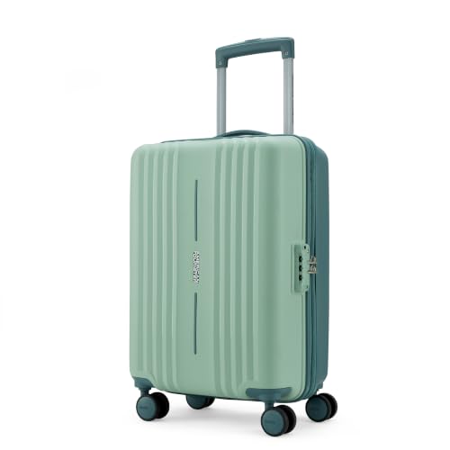 Image of American Tourister Cleva S | Cabin Trolley Bag (55 cm) | 360 8 Wheel Travel Luggage | 2 Compartments | Hard Luggage Polypropylene Suitcase | Mounted TSA Lock | 3 Years Warranty | Mint Green & Green