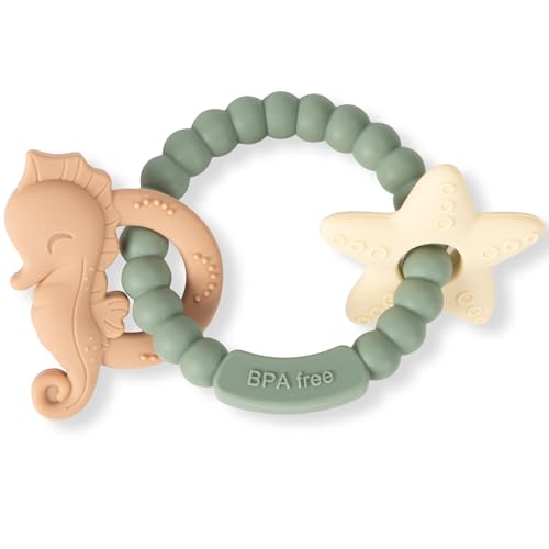 Image of Silicone Teethers for Babies 0-6 6-12 Months Baby Teething Toys Teething Ring for Infant Boys Girls