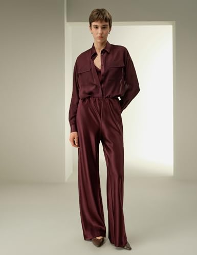 LilySilk Womens Silk Blouse Ladies Lightweight Soft Semi-Sheer Silk Chiffon Shirt with Camisole2