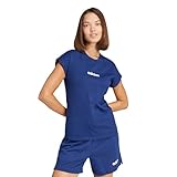 adidas Women's Linear Single Jersey Sportswear T-Shirt, Dark Blue/White, Small