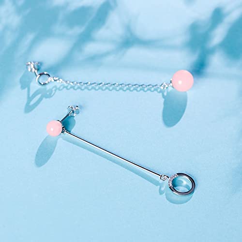 Pendientes de plata 925 para mujer con elegante colgante redondo y borlas sofisticadas 4