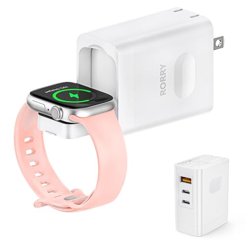 RORRY USB C Charger Block for Apple Watch iPhone, Dual PD3.0 35W Type-C Ports Fast Charging Wall Charger, Foldable Plug Travel Power Adapter for iPhone, iWatch, iPad, AirPods, MacBook Air
