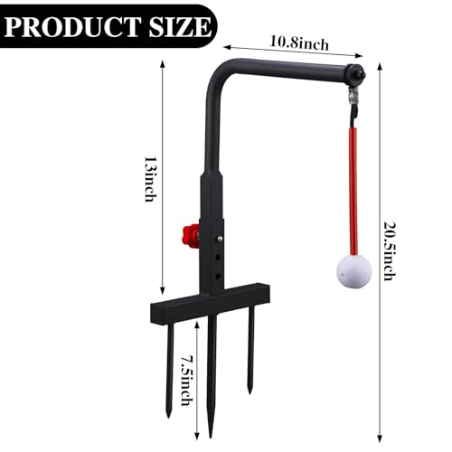 Golf Swing Trainer Metal Golf Practice Swing Groover Golf Swing Training Aid with Height Adjustment for Hitting Training Golf Accessories, Red - Image 3