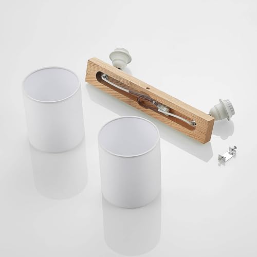 Lindby Strahler Imarin (Skandinavisch) aus Holz (2 flammig, E27) - Deckenlampe Deckenleuchte Lampe Spot Wohnzimmerleuchte