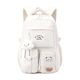 Photo Gallery jiabaoz school backpack girls, cute kawaii backpack with tags and badges, multiple compartments large travel book bag korean aesthetic daypack for children s 3rd to 7th grade (white) Photo Gallery jiabaoz school backpack girls, cute kawaii backpack with tags and badges, multiple compartments large travel book bag korean aesthetic daypack for children s 3rd to 7th grade (white)