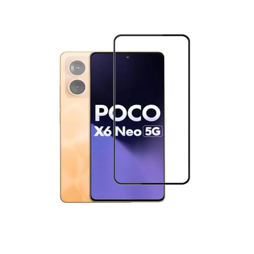 Image of DD SON Tempered Glass Screen Protector Compatible For Poco X6 Neo 5G Smartphone(11D) With Edge To Edge Coverage And Easy Installation Kit,Black