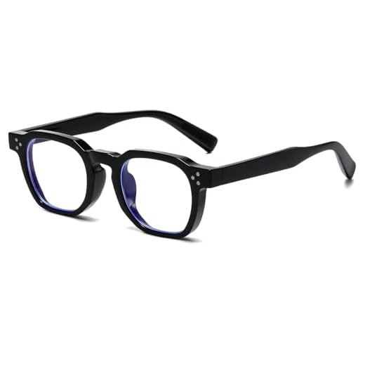 AIEYEZO Retro Blue Light Glasses for Men Women Square Thick Framed Eyeglasses Trendy Vintage Computer Glasses (Black)