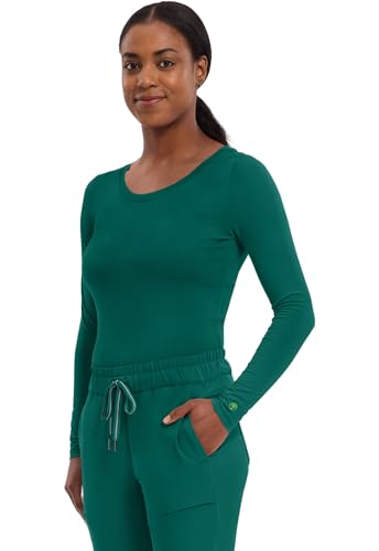 Image of Healing Hands Underscrub Long Sleeve Women Knits Scrub Tops | Soft Cotton Blend Knit, Breathable Stretch Comfort, Machine Wash, Easy Care Fabric, Ideal For Layering Under Scrubs