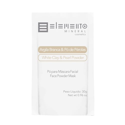 Elemento Mineral Máscara Facial Vegana Bio Argila Branca Com Pó de Pérolas 30g Limpeza Profunda Lumi