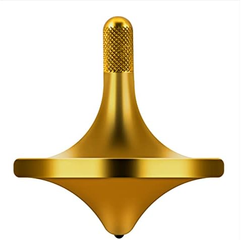 CHEETOP Exquisite Brass Spinning Top, Premium Elegant Perfect Balance Well Made Metal Kinetic Desk EDC Little Fidget Toy, Spin Long Time Over 5 Minutes, Great Value (Gold, Medium Diameter 29mm)