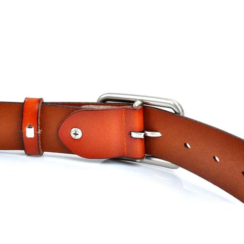 Vintage Men Women's Leather Belt with Metal Pin Buckle for Jeans Coats Shorts Casual Waistband4