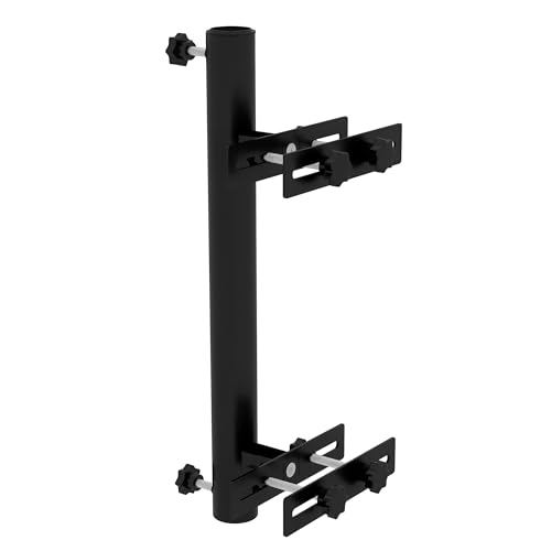 Outsunny Piède Parasol Balcon Pince Réglable Garde-Corps Support Mât 48mm 38mm Métal Noir 21L x...