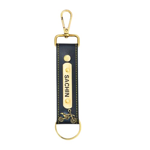Image of THE EPIC BOX Personalized Leather Keychain with Hook, Customised Leather Keychain for Men & Women | Added with Name & Charm
