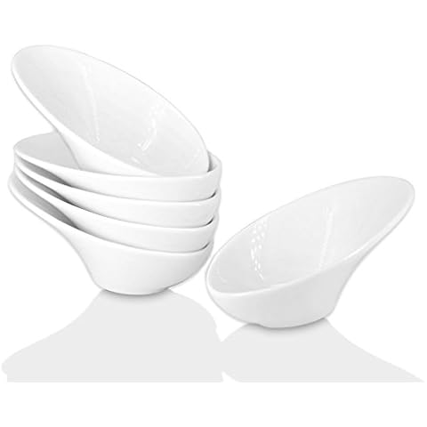 Holitika Sushi Soy Sauce Dish - Dipping Bowls Set, White Porcelain Dipping Sauce Bowls/Dishes for Soy Sauce, Ketchup, BBQ Sauce or Seasoning- 1 Oz,Set of 6,D2 Cover