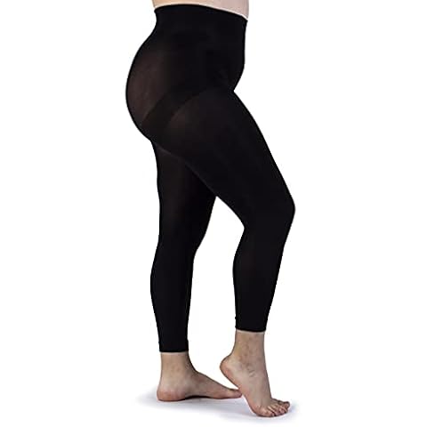 Footless Tights for Plus Size Women, Tummy Control Leggings Women, Super-matte, 120 Denier, Slimming and Comfortable - Made in Italy (Tg. 8) Nero Cover
