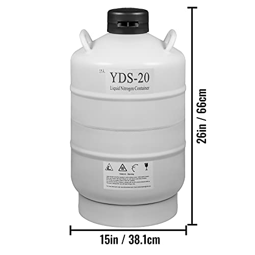 Bestequip 20L Liquid Nitrogen Tank Aluminum Alloy Liquid Nitrogen Dewar Static Cryogenic Container Liquid Nitrogen Container With 6 Canisters And Carry Bag #TOP1