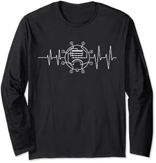 Vintage Retro EL34 Vacuum Tube Pinout Heartbeat Tube Amp Long Sleeve T-Shirt