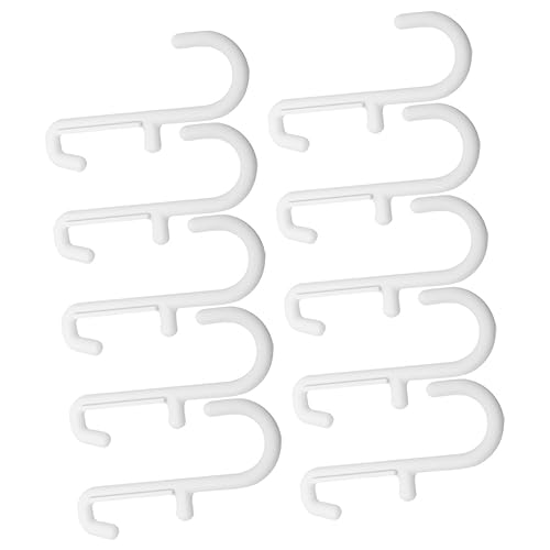 COSMEVIVI J Shape Hooks Set of 10 White Plastic Hooks for Display Tool Organizer Kitchen Bathroom Workshop