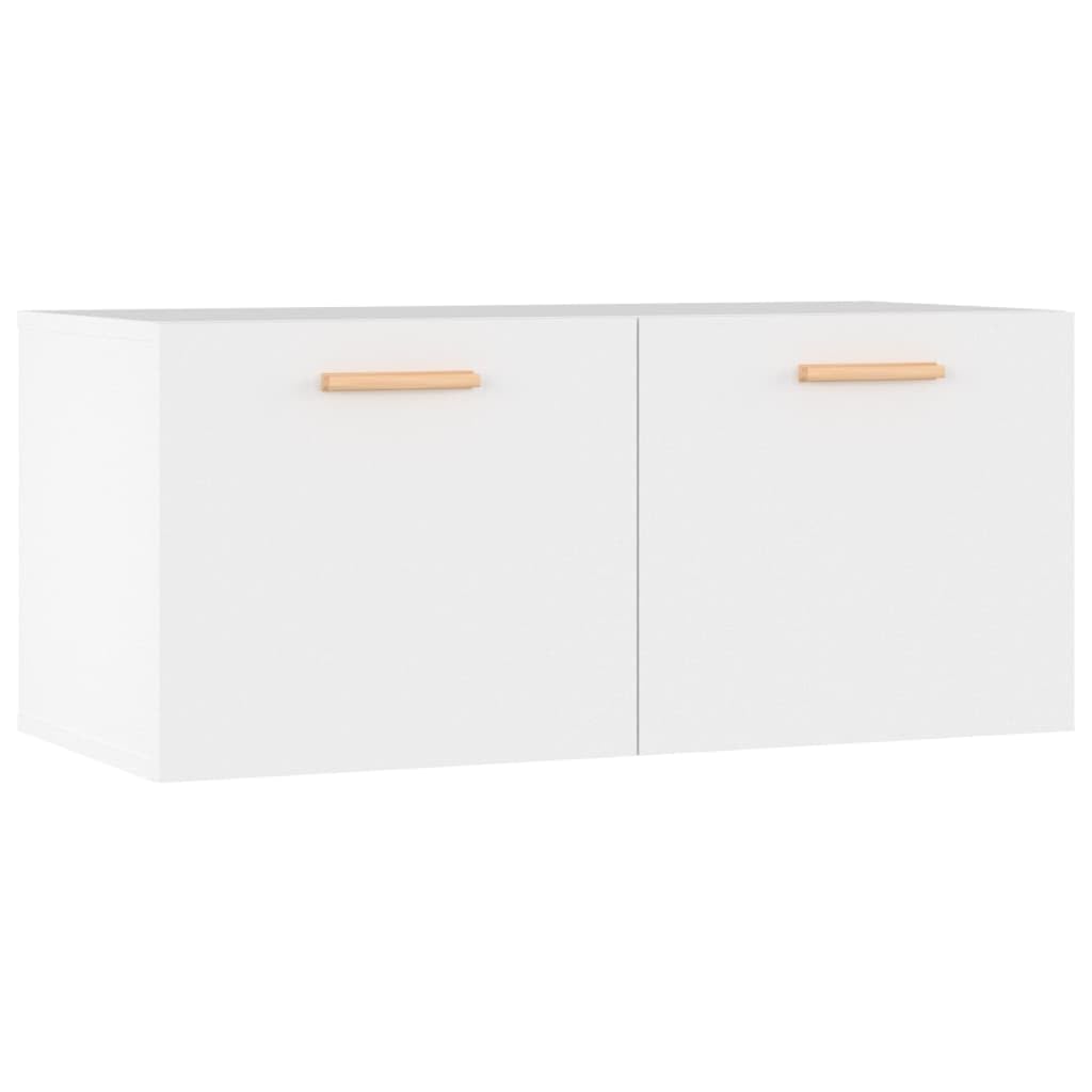 Armoire murale blanche 80x35cm en bois d'ingénierie suspendue