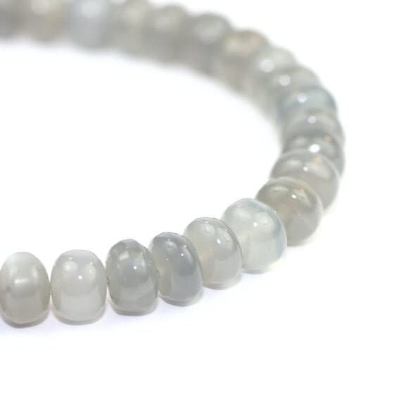 Grey Moonstone perle lune grise 7.50 mm rondelle pierre semi précieuse naturelle en vrac
