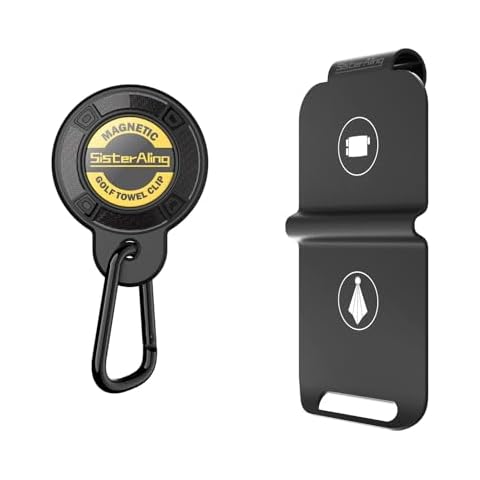 SisterAling Magnetic Clip（ 1 Pack ） for Golf Towel and Metal Landing Pad-PRO（ 1 Pack ） for Golf Bags Cover