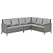 SVITA Madison Rattan-Lounge Polyrattan Ecksofa Gartenmöbel-Set Sofa Garnitur Couch-Eck Grau