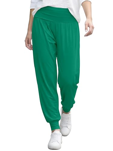 Love My Fashions Womens Pants Trousers Alibaba Harem Ankle Cuff, Plain - Green, Small/Medium
