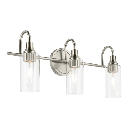 Image of Kichler Kavi 3-Light Bathroom Vanity Light, Brushed Nickel