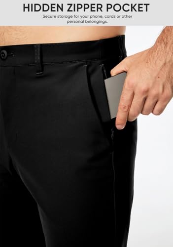 JMIERR Mens Chino Pants Casual Stretch Golf Pants Waist Tapered Trousers Lightweight Comfy Pants with Zipper Pockets4