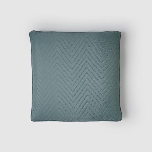 TRAMAS+ Cojin 45x45 cm - Relleno + Funda - Cojín para sofá - Cojín Decorativo para Sala de Estar, Dormitorio - Zig-Zag, Verde Francés