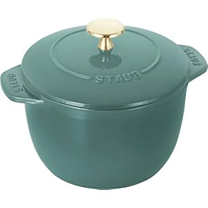 staub La Cocotte de GOHAN Z1025-325 La Cocotte de Gohan Eucalyptus M 6.3 inches (16 cm) Rice Pot, 2 Pieces, Cast Iron Rice Cooker
