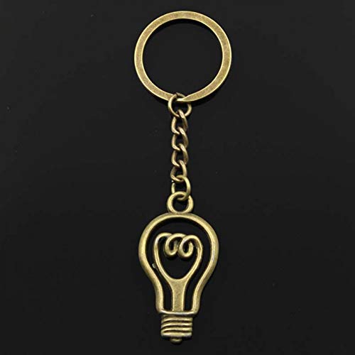 Preisvergleich Produktbild JLZK Mode Glühbirne Glühbirne 46X24Mm Anhänger 30Mm Schlüsselring Kette Männer Auto Geschenk Souvenirs Schlüsselbund