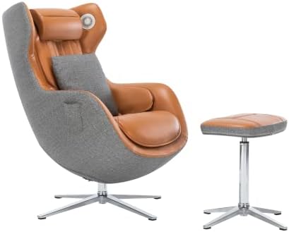 SGorri Classic Massage Chair with Ottoman, Back Massage Chair with Footrest, Keading & Shiatsu with Hip Heating, Airbags,Bluetooth Speaker in Office,livingroon,Gym,Caramel