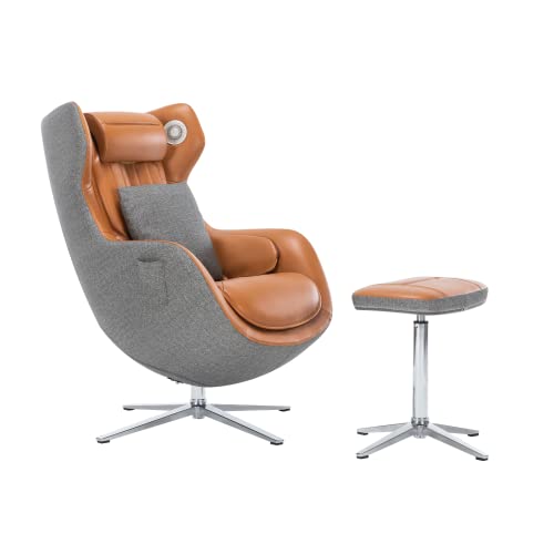 Sgorri Classic Massage Chair With Ottoman, Back Massage Chair With Footrest, Keading & Shiatsu With Hip Heating, Airbags,Bluetooth Speaker In Office,Livingroon,Gym,Caramel #TOP23