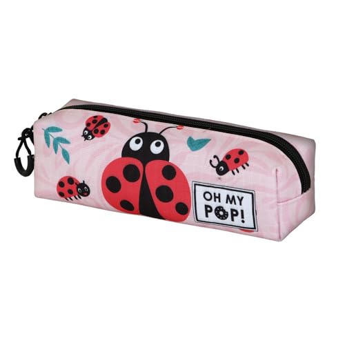 Oh My Pop! Ladybug - Estojo de suporte quadrado Fan 2,2, rosa, 22 x 9 cm, ROSA, Estojo de suporte quadrado FAN 2.2 Ladybug
