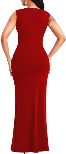 Image of SxClub Formal Dress for Women Cocktail Sexy Bodycon Sleeveless Evening Party Floor Length Long Prom Dresses
