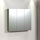 trendteam smart living - PureBliss - Spiegelschrank - Grün - Rillenoptik - 9 Fächern + 6 Einlegeböden - (BxHxT) 90 x 80 x 20cm - mittlere Tür Links und rechts montierbar