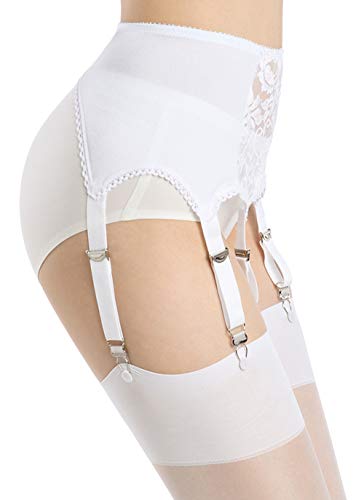 Lace Thigh Garter Belt Stretchy Suspender Strap Belt for Lingerie Thigh Stockings White