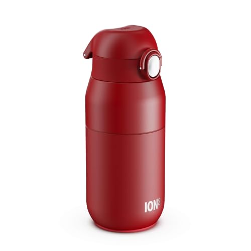 ION8 REVIVE Insulated Water Bottle, 360ml (12oz), Flip Lid, Red