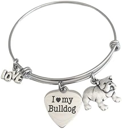 Bulldog Bracelet - Charm Bangle for English BullDog Owners - Pet Themed Jewelry