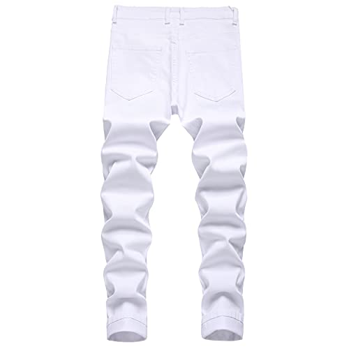 Men's Skinny Ripped Jeans Slim Fit Distressed Stretch Denim Pants2